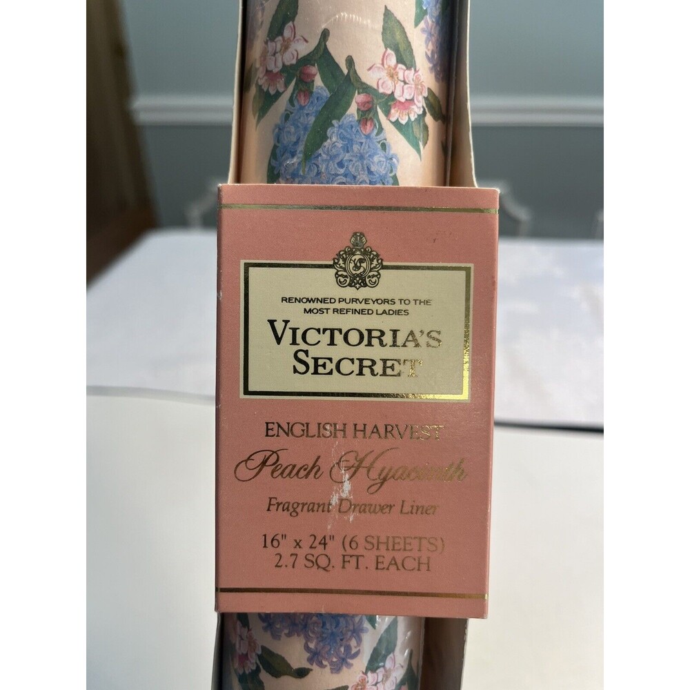 Victoria's Secret English Harvest Peach Hyacinth Fragrant Drawer Liner 6 Sheets
